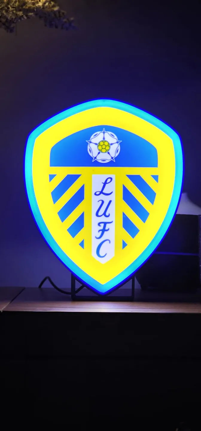 Leeds United Football Club LED Lightbox Nightlight USB Powered LED Lamp ,Man Cave, Bar