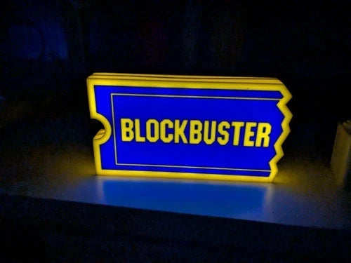 Blockbuster Video LED Lightbox Sign USB Powered - Gift Mancave Cinema Room
