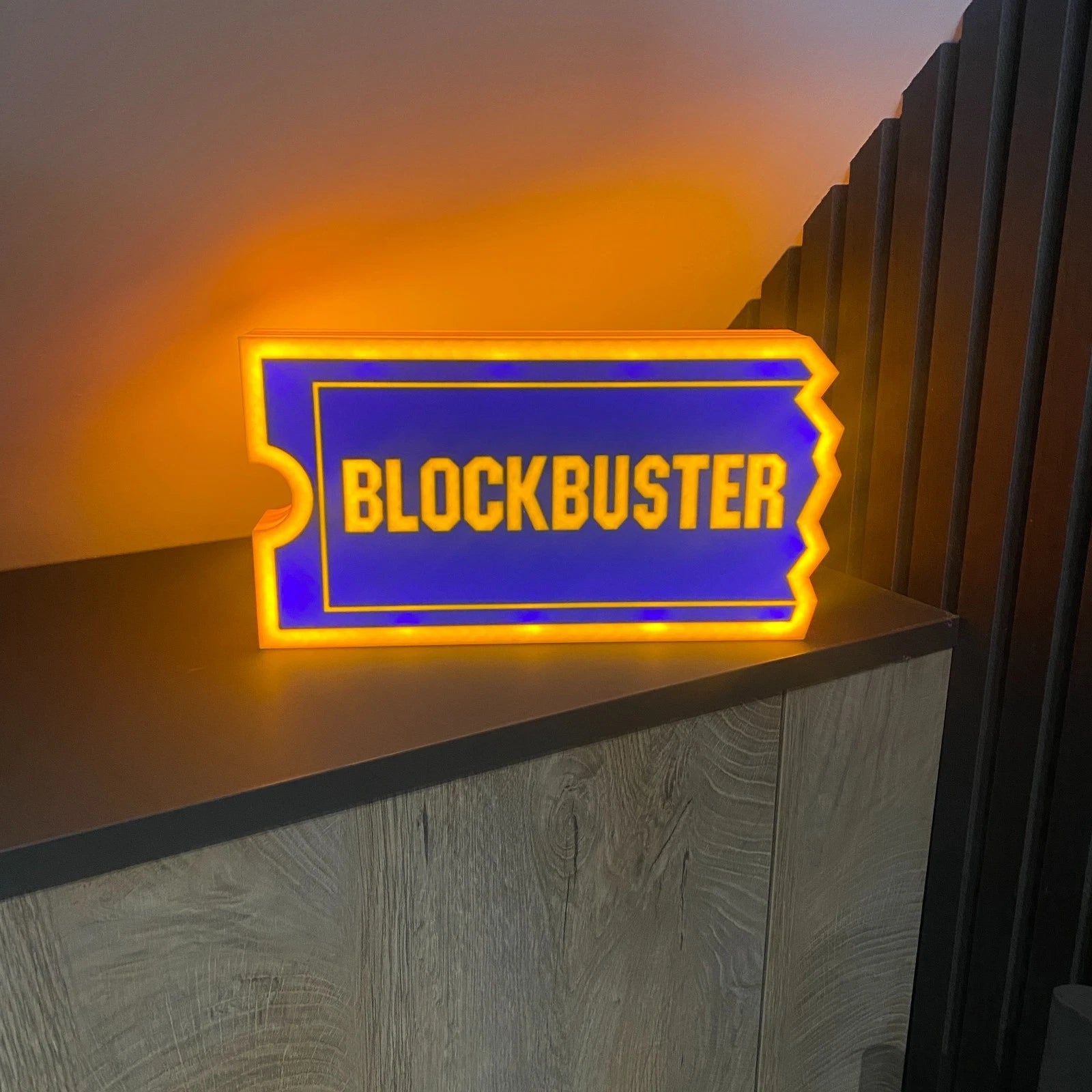 XL Blockbuster Video LED Lightbox Sign USB Powered - Gift Mancave Cinema Room