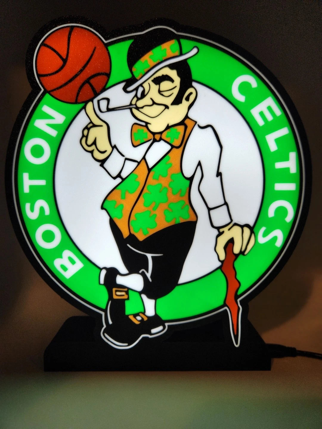 Boston Celtics Led Lightbox NBA Sports Bar Display Wall Sign USB Powered