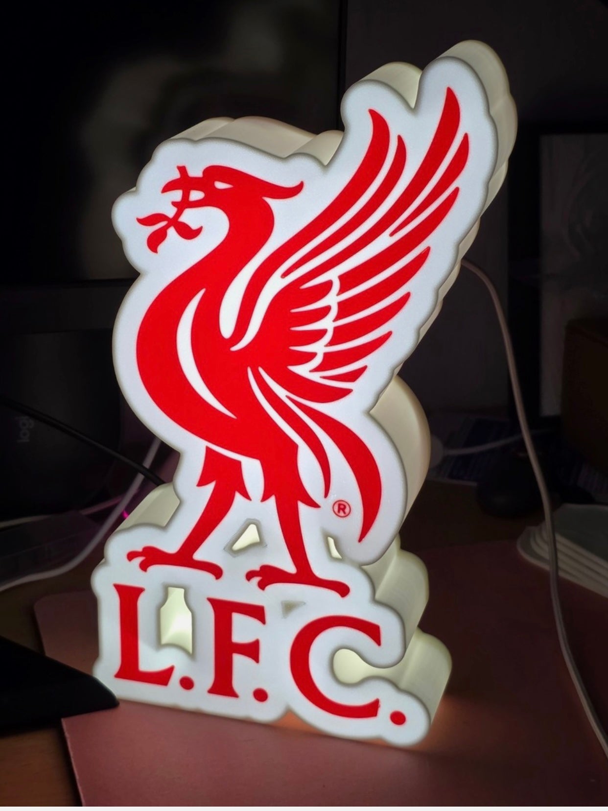 Liverpool Football Club LED Lightbox Nightlight USB Powered LED Lamp ,Man Cave, Bar