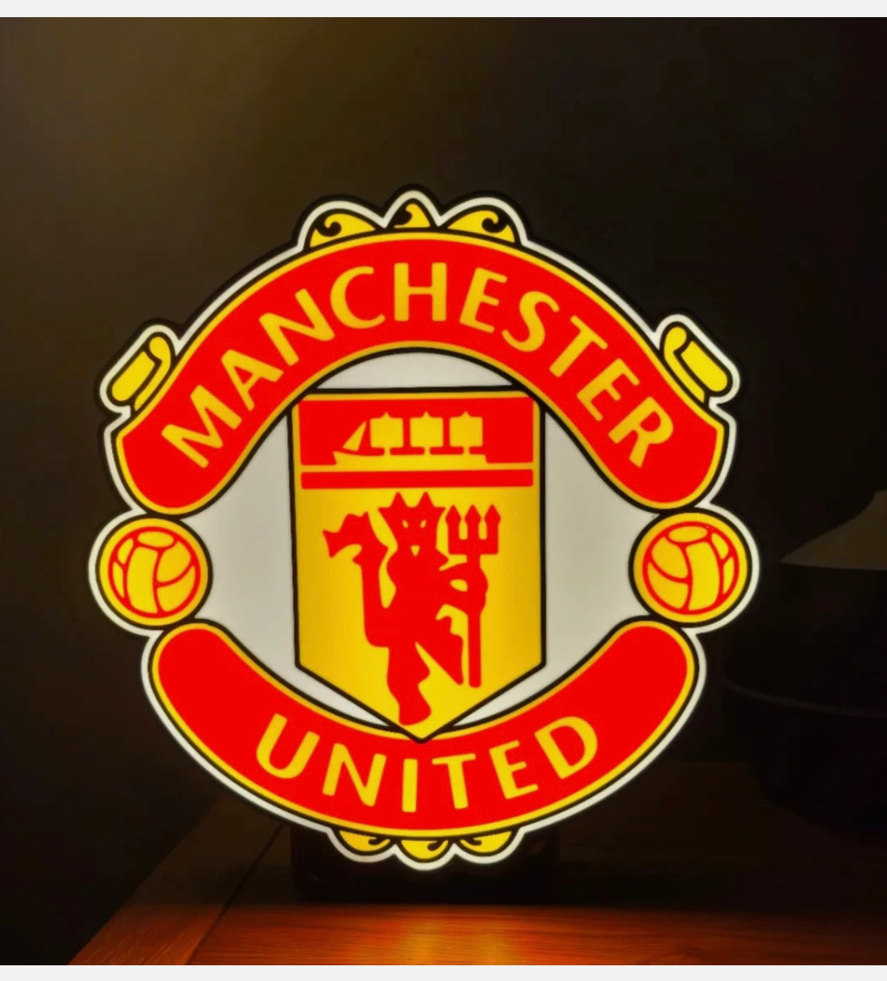 Manchester United Football Club LED Lightbox Nightlight USB Powered LED Lamp ,Man Cave, Bar