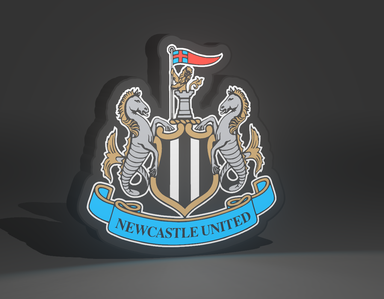 Newcastle United Football Club LED Lightbox Nightlight USB Powered LED Lamp ,Man Cave, Bar