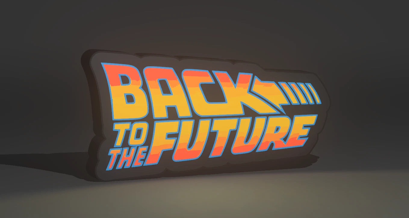 Back to the Future LED Lightbox Sign USB Lamp Retro Gift Mancave Cinema Room