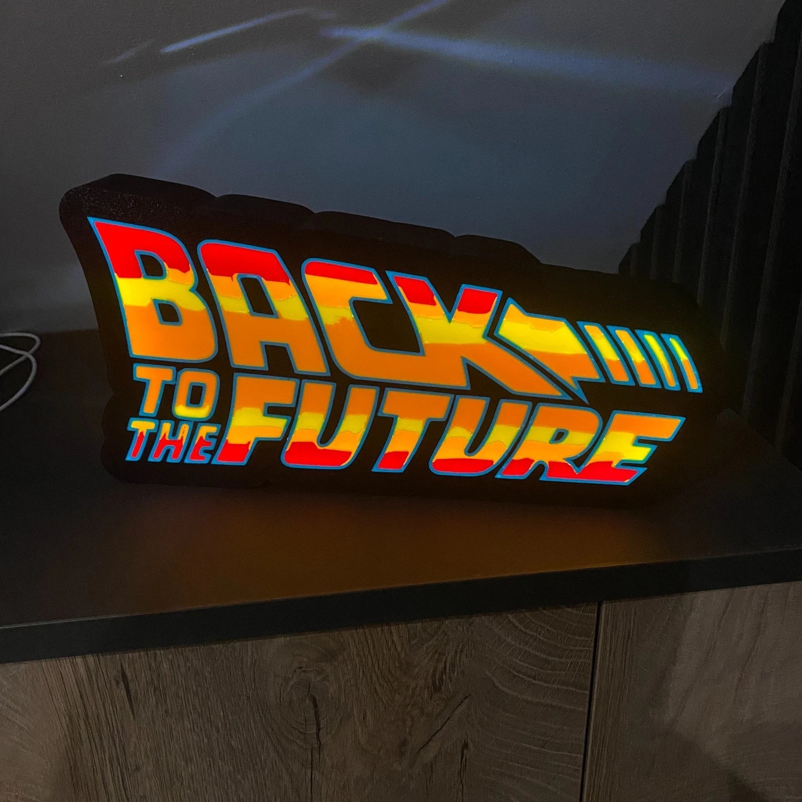 Back to the Future LED Lightbox Sign USB Lamp Retro Gift Mancave Cinema Room