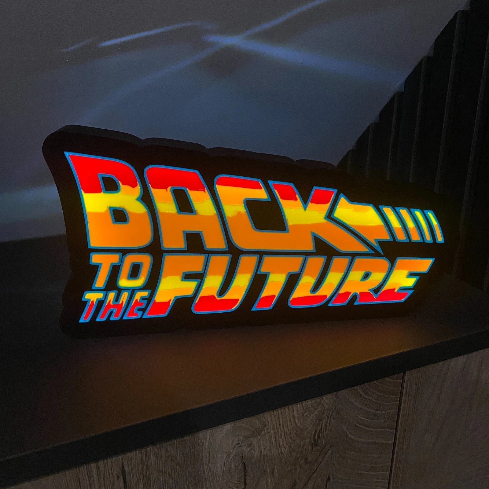 Back to the Future LED Lightbox Sign USB Lamp Retro Gift Mancave Cinema Room