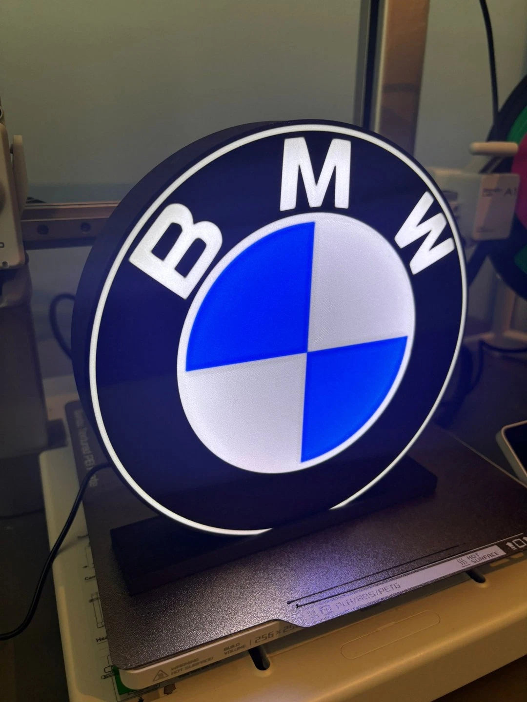 BMW LOGO LED Lightbox Garage Tool Wall Decor USB POWERED