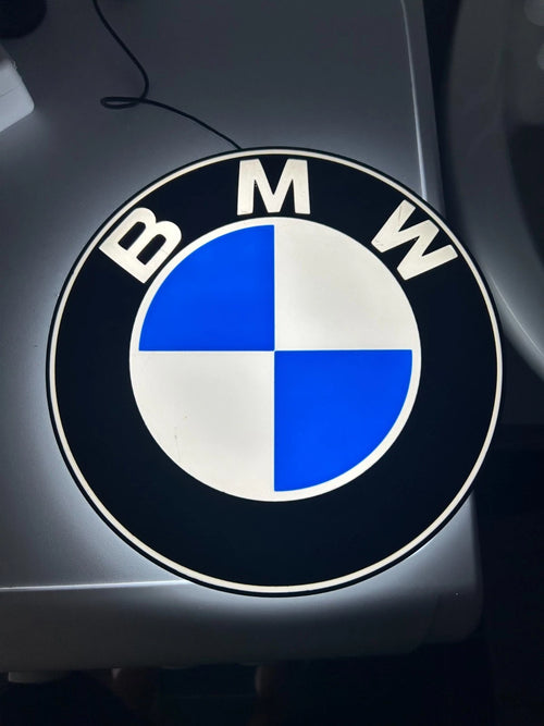BMW LOGO LED Lightbox Garage Tool Wall Decor USB POWERED
