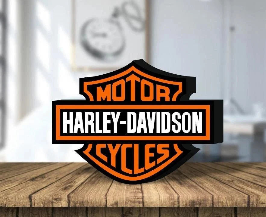 Harley Davidson Motor Cycles Lightbox USB Powered Lamp Gift Garage Man cave