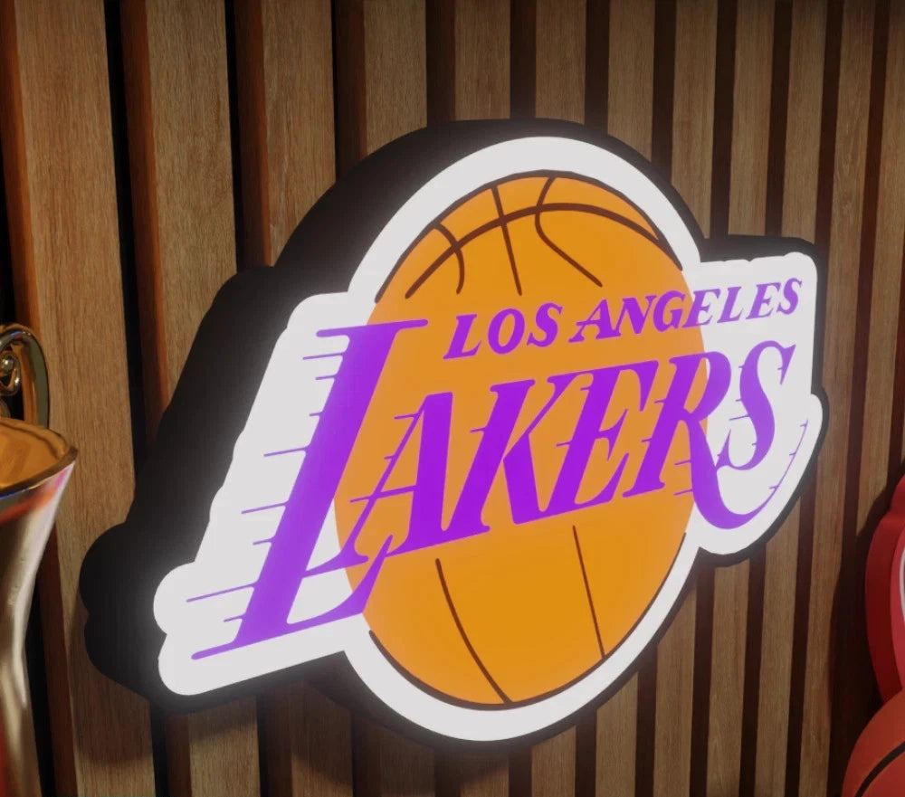 Los Angeles Lakers Led Lightbox NBA Sports Bar Display Wall Sign - USB Powered