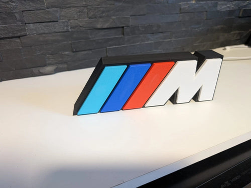 BMW M Logo LED Sign Bright Lightbox Garage Tool Wall Decor USB Powered