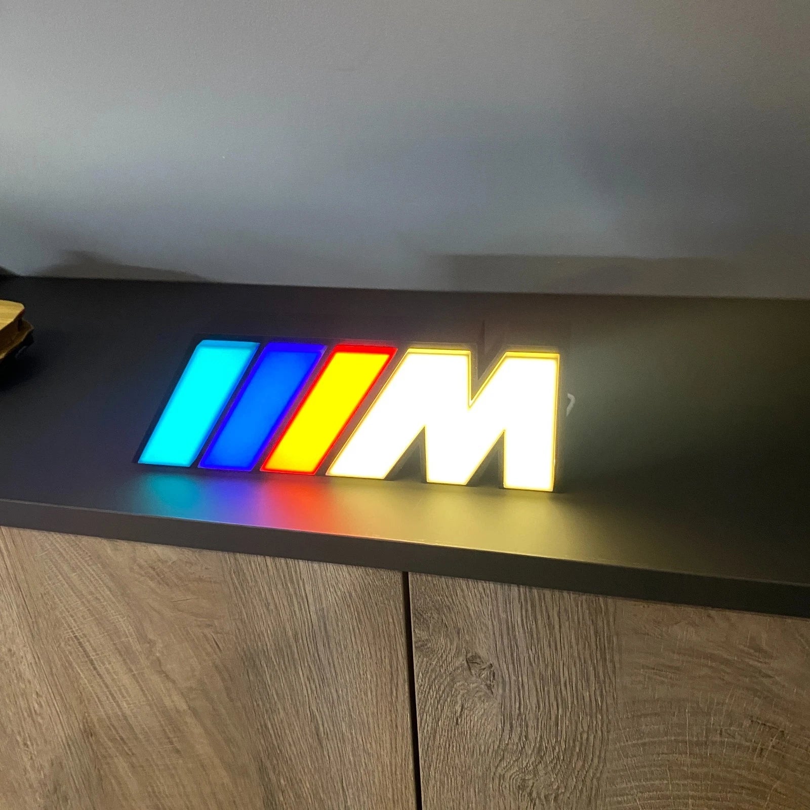 BMW M Logo LED Sign Bright Lightbox Garage Tool Wall Decor USB Powered