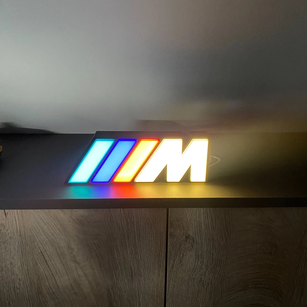 BMW M Logo LED Sign Bright Lightbox Garage Tool Wall Decor USB Powered