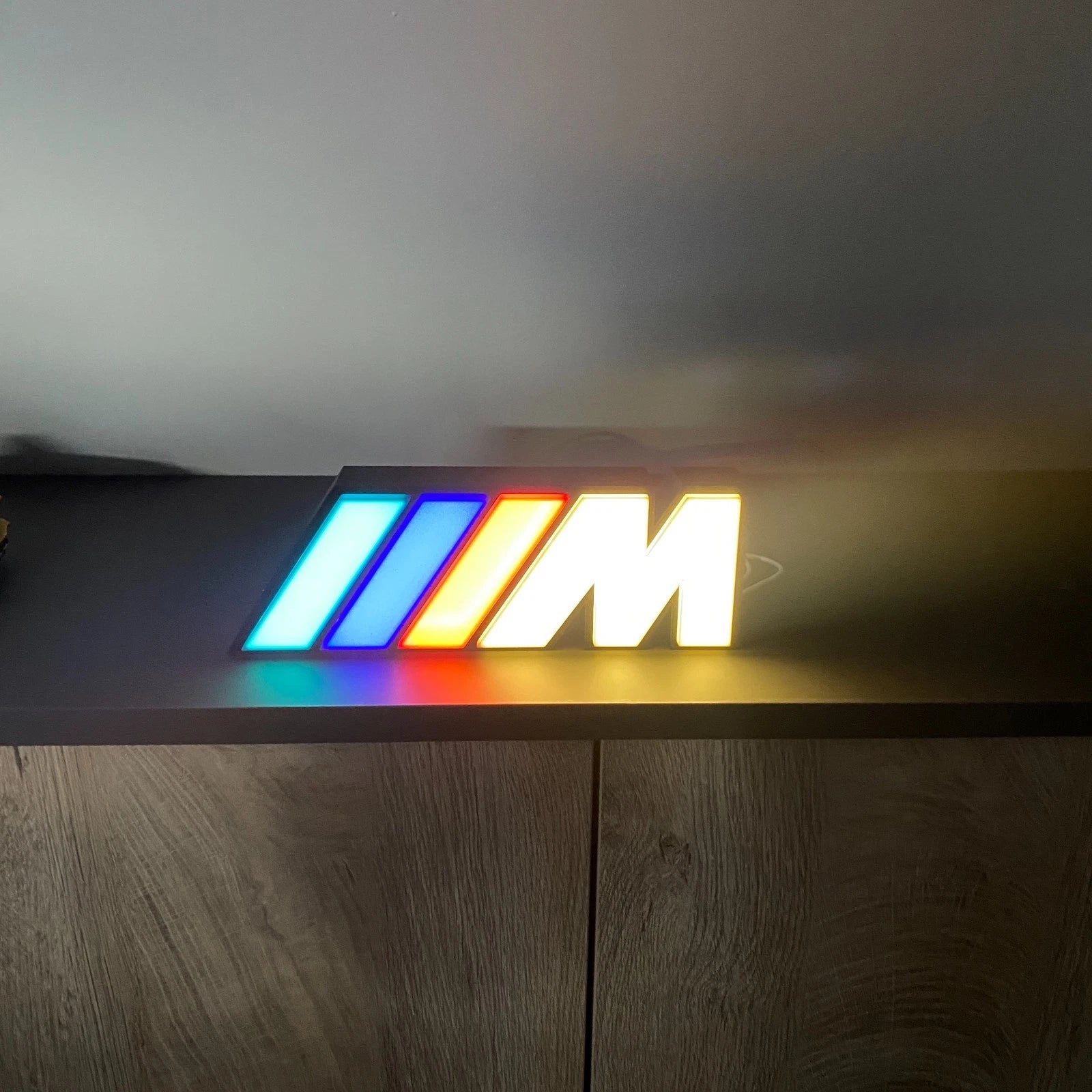 BMW M Logo LED Sign Bright Lightbox Garage Tool Wall Decor USB Powered
