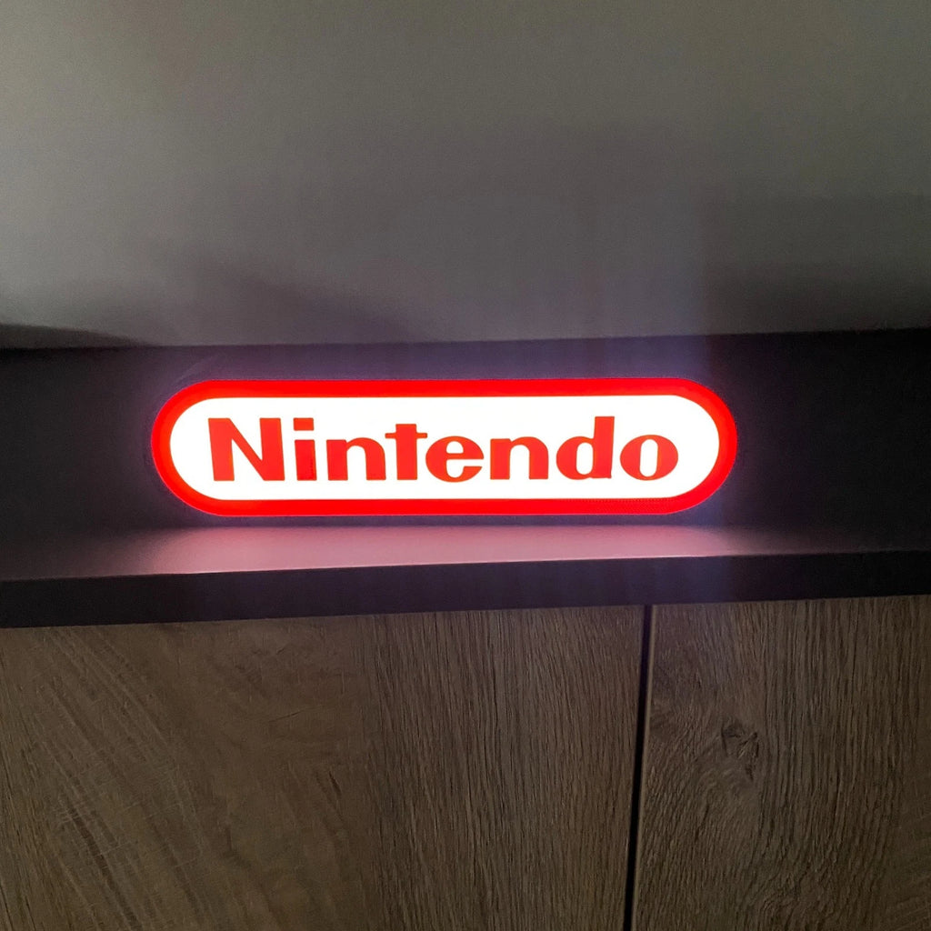 Nintendo LED Sign Logo USB Powered Lamps Lightbox Mancave Collector Gamer