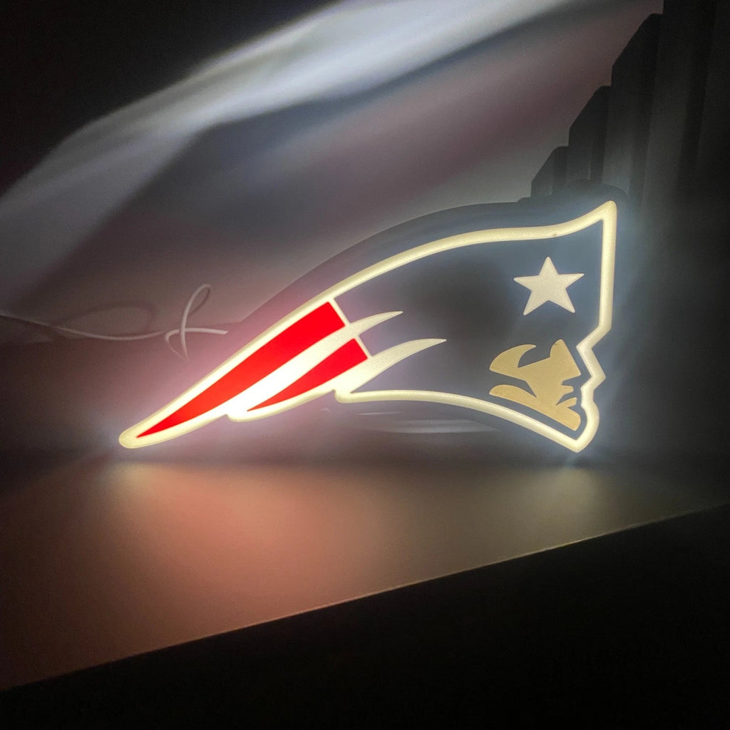 New England Patriots Led Lightbox NFL Team Wall Display Desk Lamp Man Cave