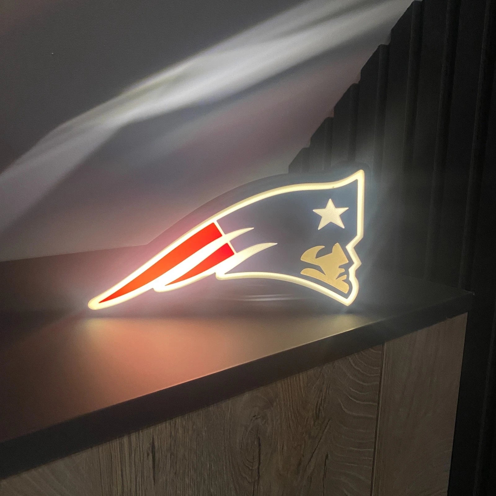 New England Patriots Led Lightbox NFL Team Wall Display Desk Lamp Man Cave