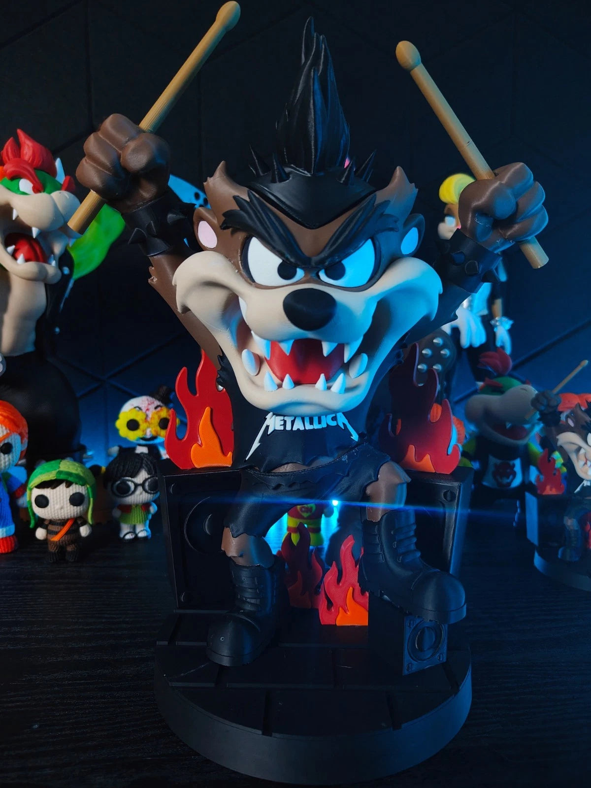 Taz Rockstar Metallica Figure 3D Printed Ornament 35cm Music Cartoon Fan Gift