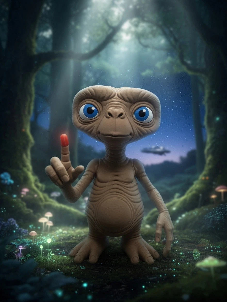 E.T with Light up Finger 3D Printed Ornament 40cm Movie Fan Gift
