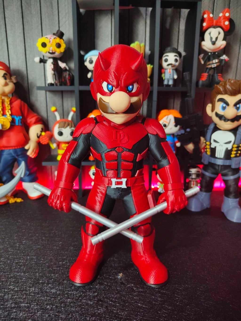 LUIGI BROS DAREDEVIL Figure 3D Printed Ornament 32cm Movie Cartoon Fan Gift