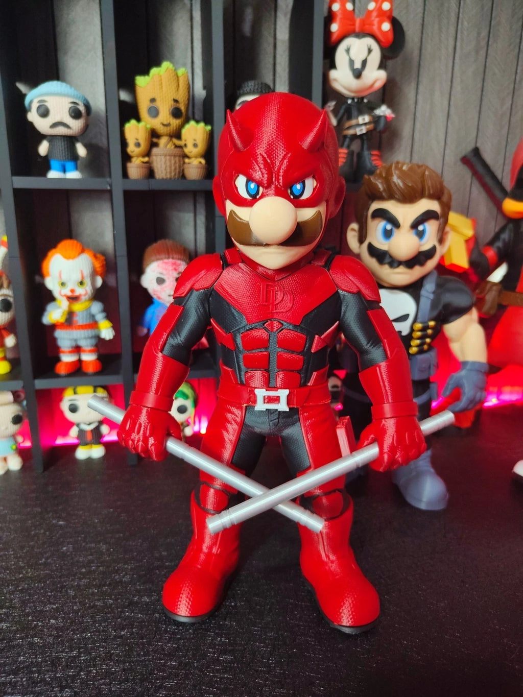 LUIGI BROS DAREDEVIL Figure 3D Printed Ornament 32cm Movie Cartoon Fan Gift