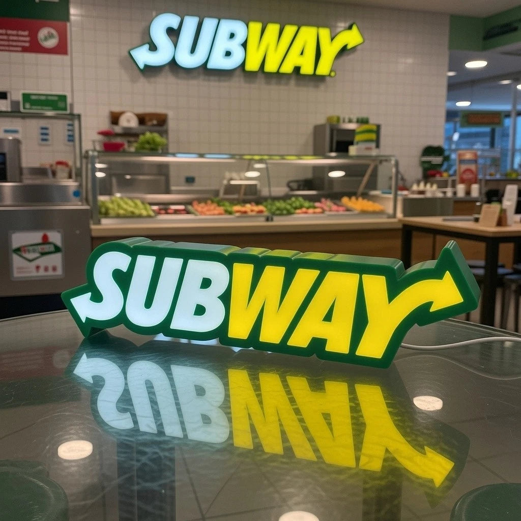 Subway USB LED Sign Light Box USB Lamp Nightlight Fast Food Fan