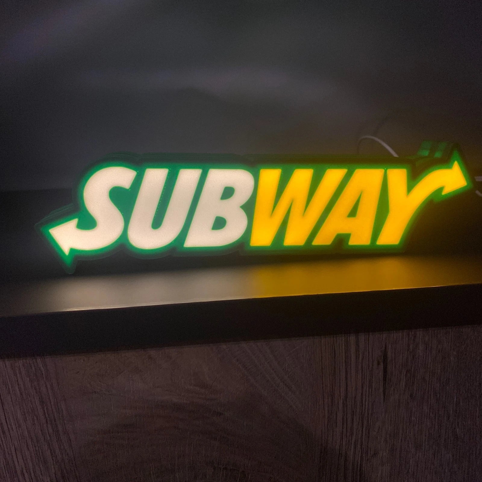 Subway USB LED Sign Light Box USB Lamp Nightlight Fast Food Fan