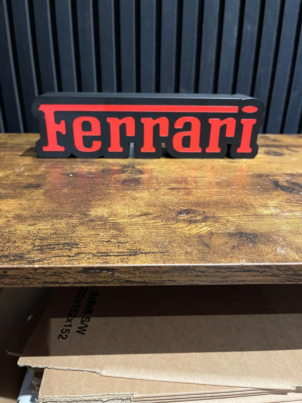 Ferrari LOGO LED Light Box Sign Lightbox Garage Tool Wall Decor USB POWERED