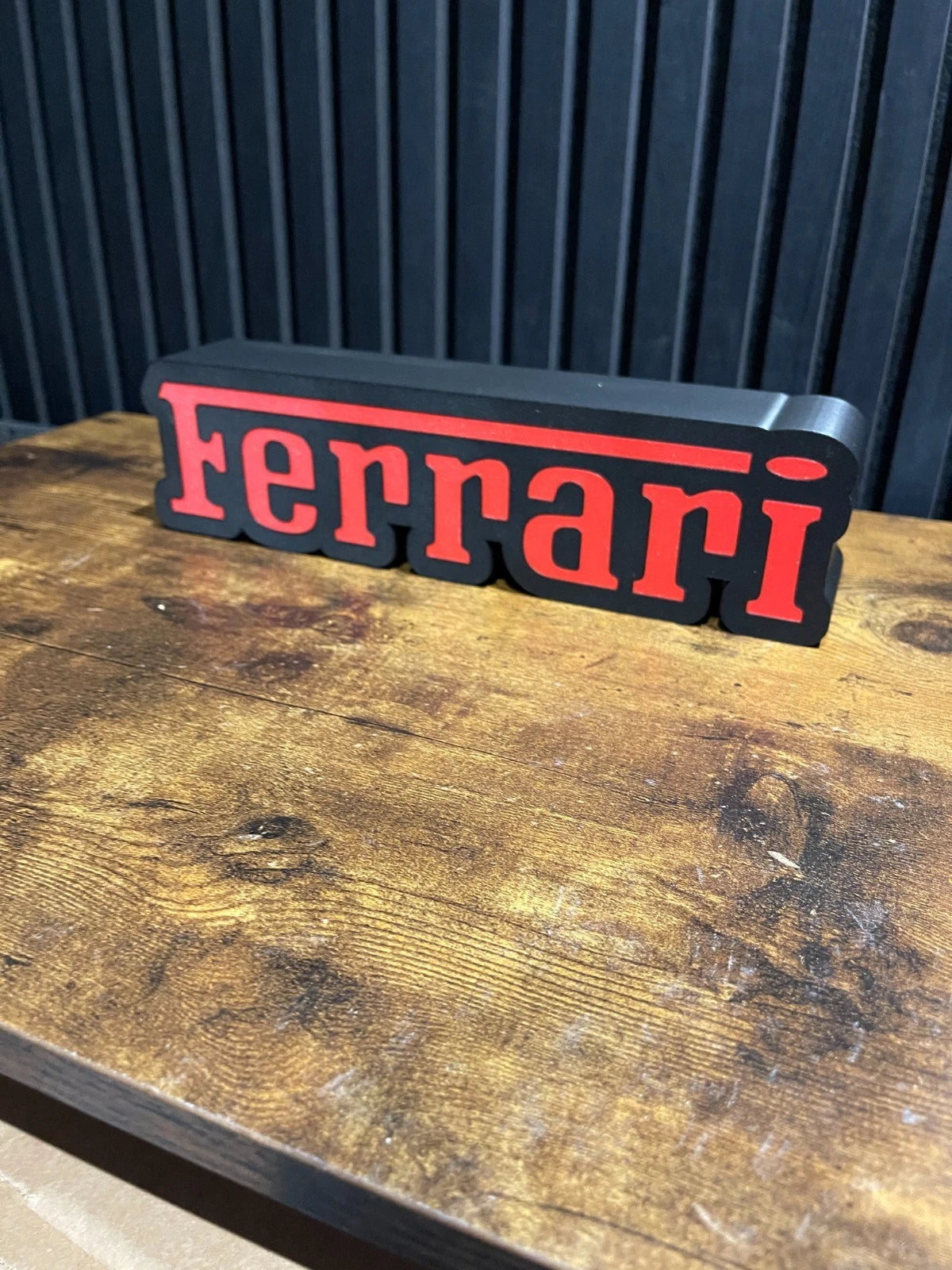 Ferrari LOGO LED Light Box Sign Lightbox Garage Tool Wall Decor USB POWERED