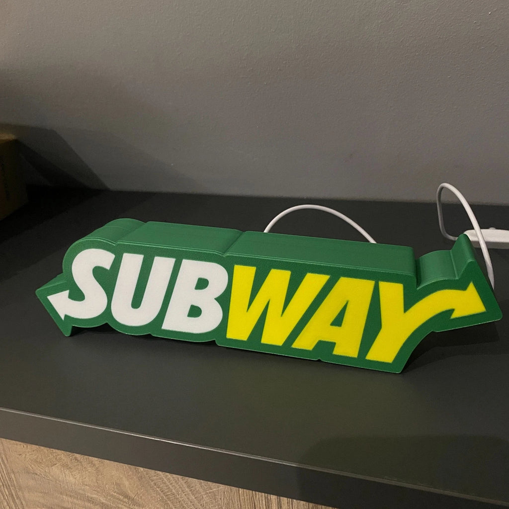Subway USB LED Sign Light Box USB Lamp Nightlight Fast Food Fan