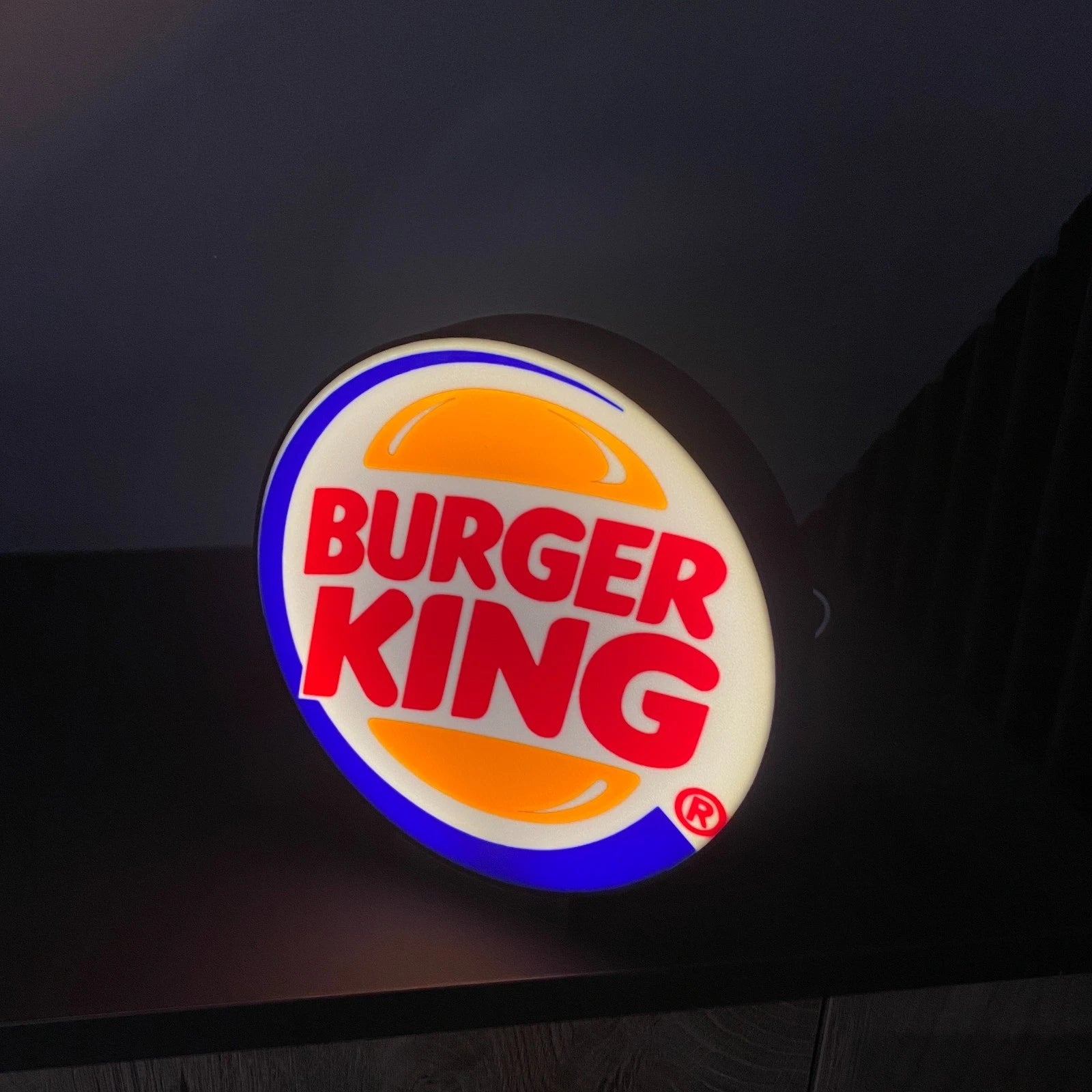 Burger King USB LED Sign Light Box USB Lamp Nightlight Fast Food Fan