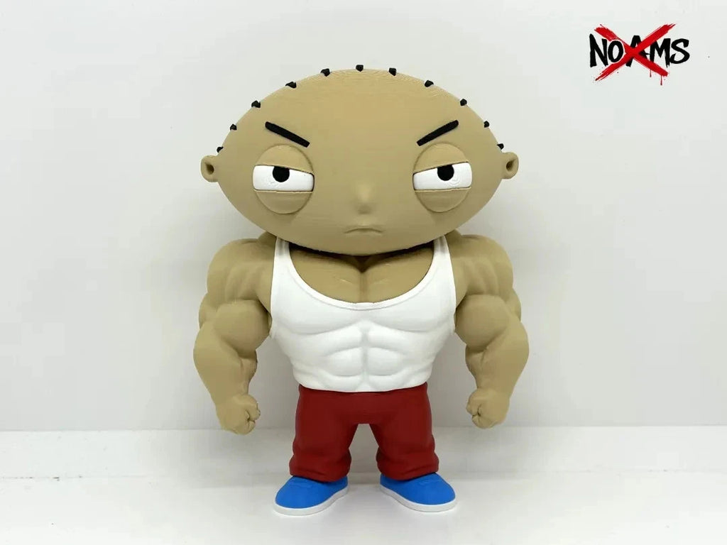Stewie with Muscles Family Guy Figure 3D Print 17cm TV Fan Gift Office Display