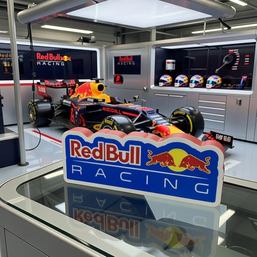 Red Bull Racing LOGO LED Sign Lightbox Garage Tool Wall Decor USB Powered