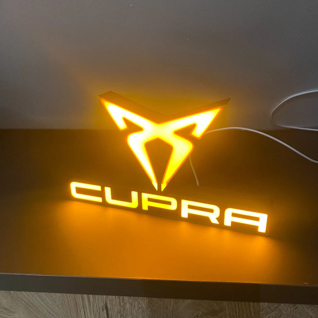 Cupra LOGO LED Sign Lightbox Garage Tool Wall Decor USB POWERED Gift