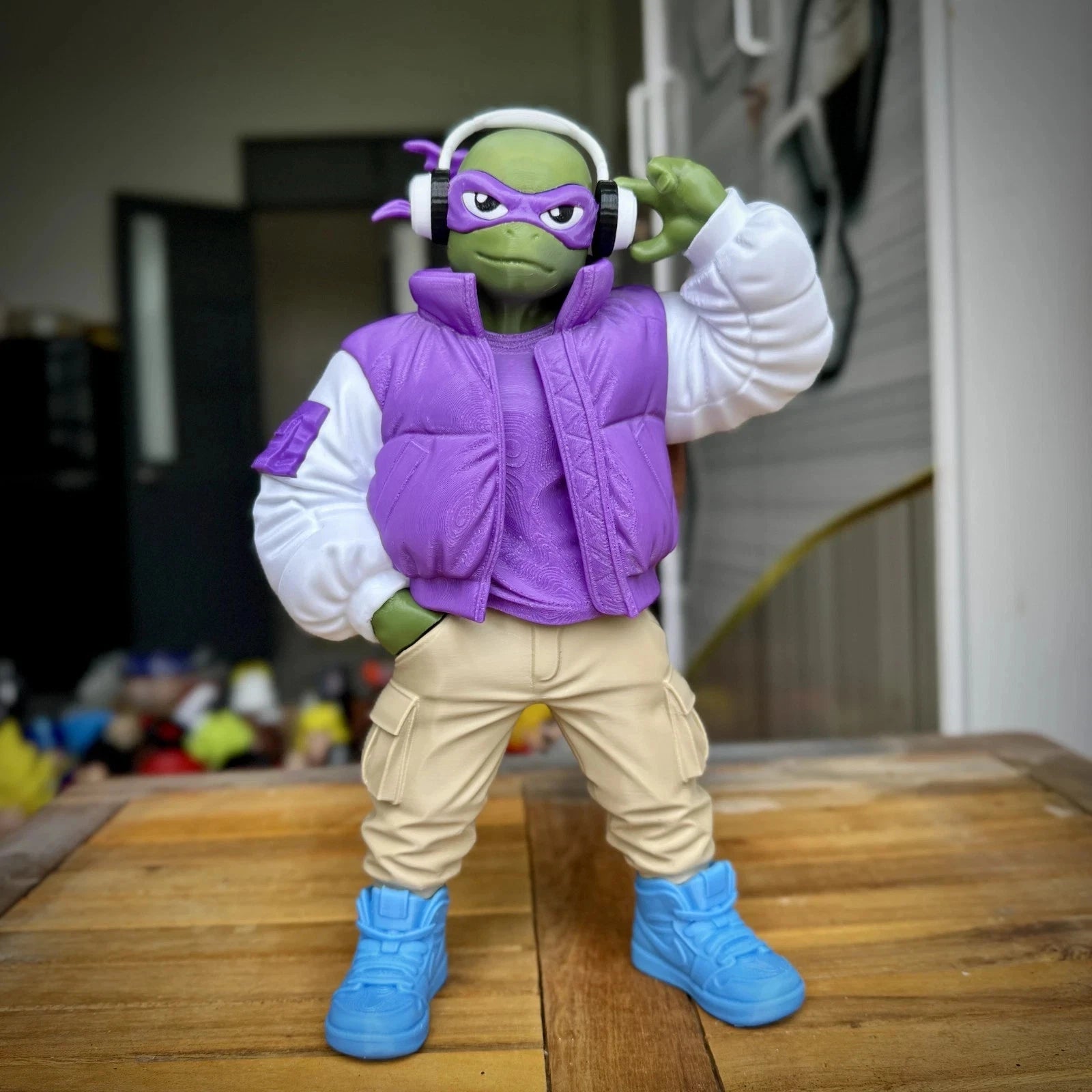 Ninja Turtles Urban Vibe Figures 3D Printed Display Leonardo Donnie Raph Mikey