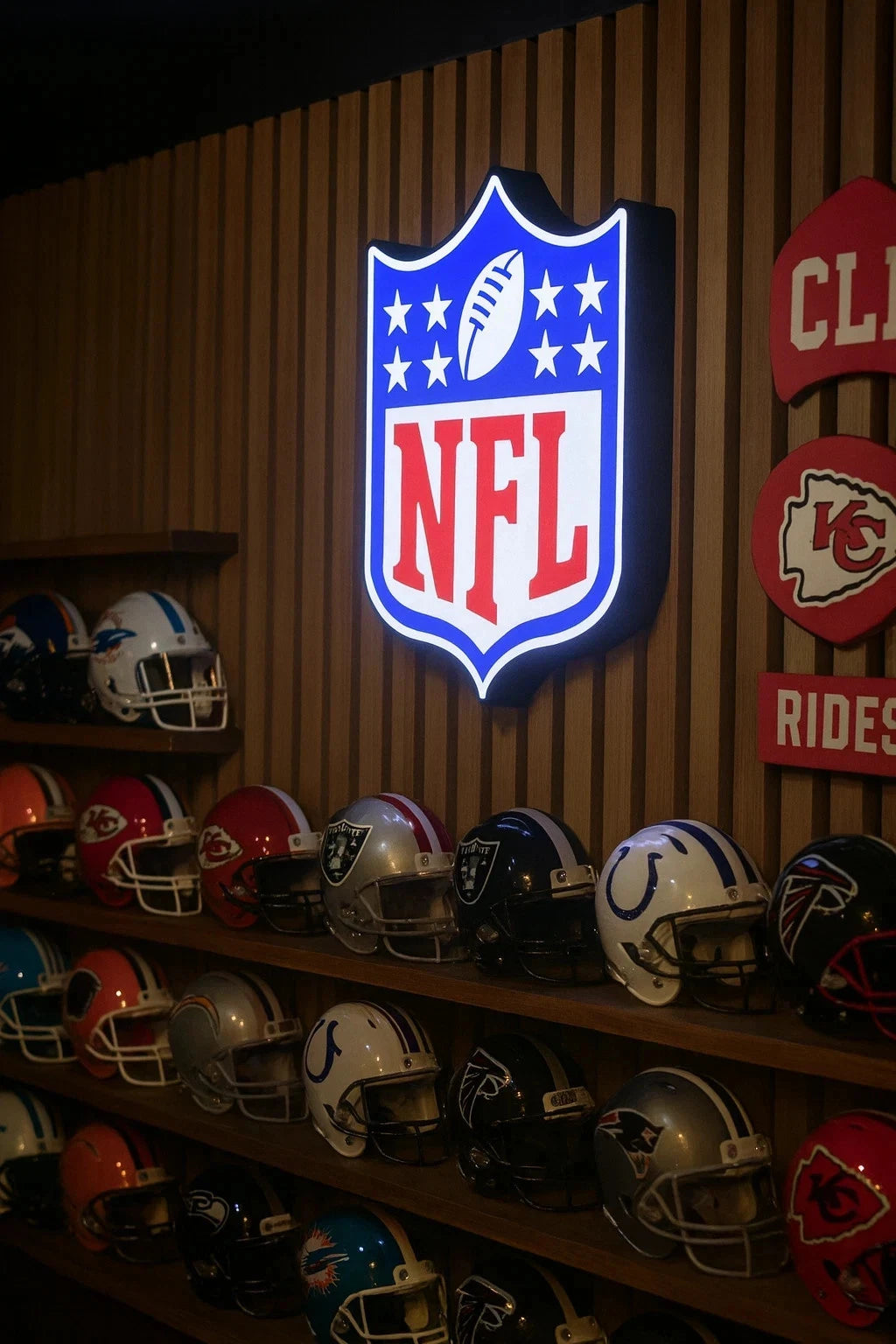 NFL Shield Logo National Football League Led Lightbox USB Wall Display Sign