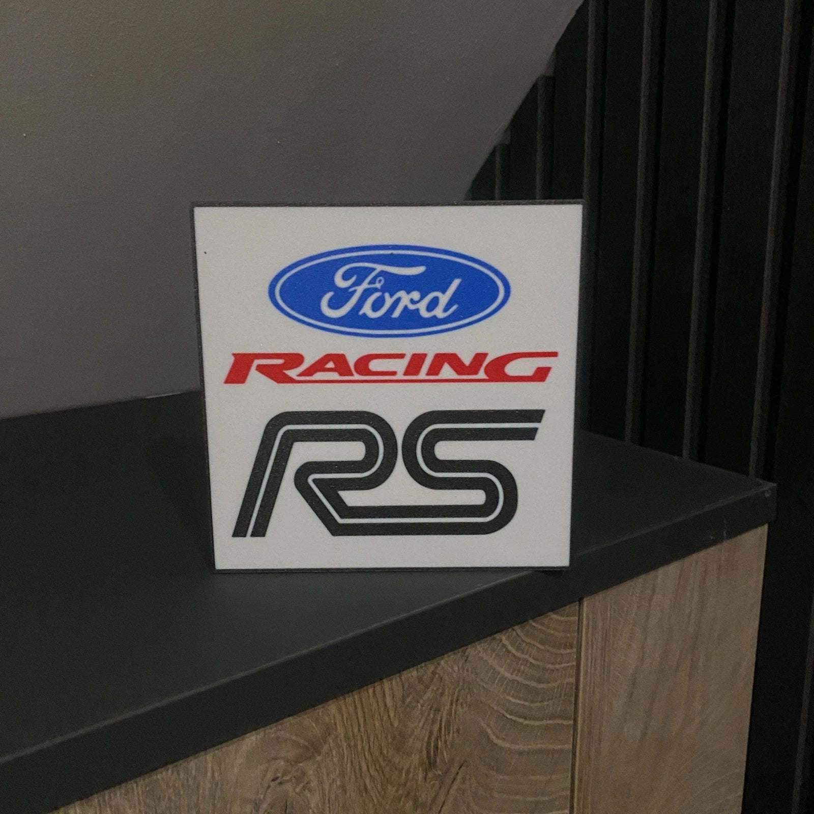 Ford Racing RS Style LED Lamp Light Box Man Cave USB Garage Gift