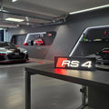 Audi RS4 Logo LED Light Box Sign Lamp Lightbox Garage Tool Wall Decor USB Power