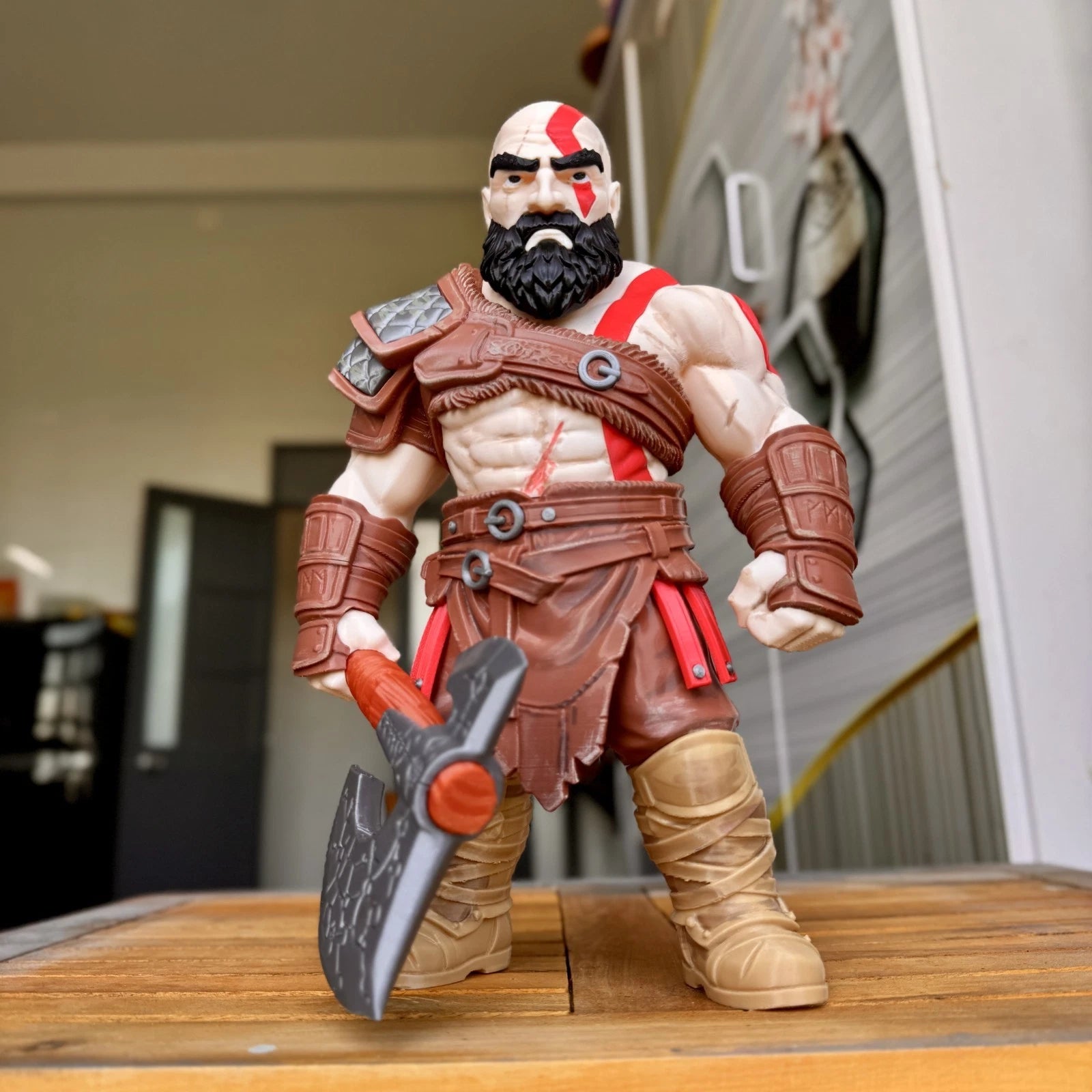Kratos God of War Figure 3D Print 30cm Gamer Fan Gift Office Display