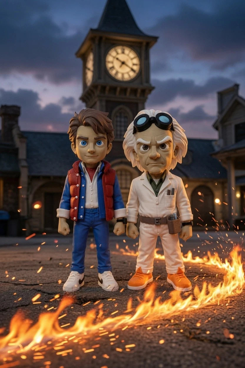 Marty McFly & 'Doc' Brown - Back to the Future Movie Ornament 20cm Home Display