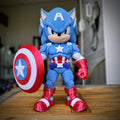 Sonic Captain America Mash Up Figure 3D Print 27cm Movie Fan Gift Office Display