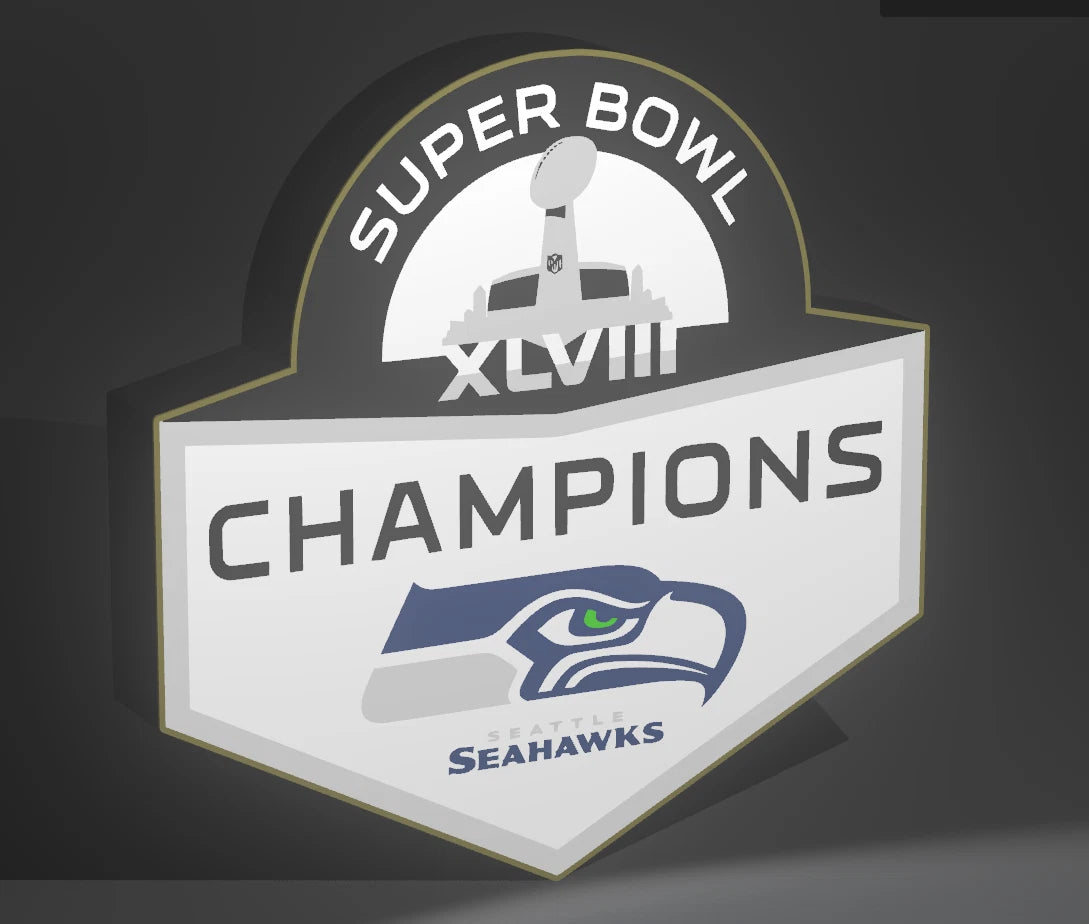 Seattle Seahawks Super Bowl XLVII Champions Led Lightbox USB Wall Display Sign