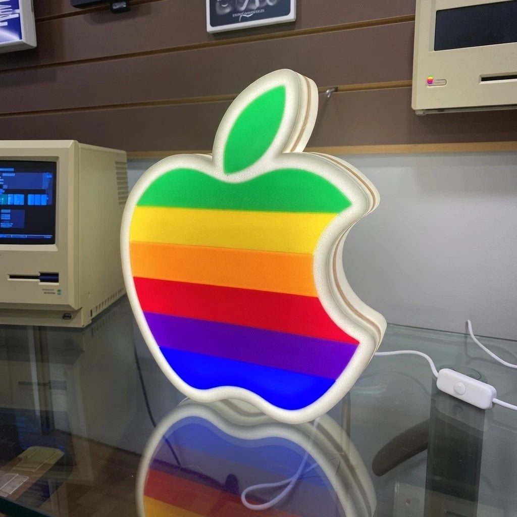 Apple Vintage Logo USB Powered LED Light Box Lamp Sign Games Room