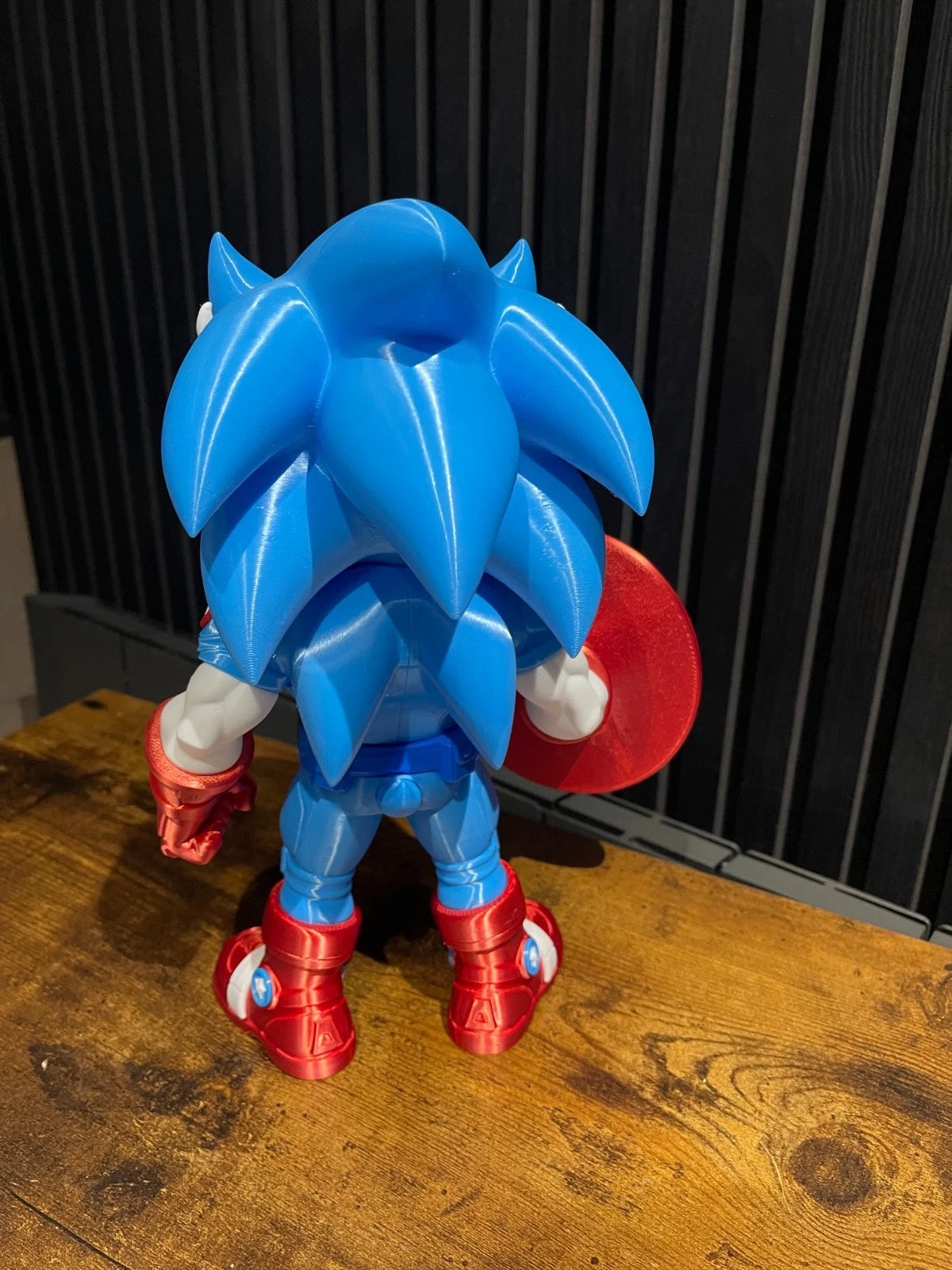 Sonic Captain America Mash Up Figure 3D Print 27cm Movie Fan Gift Office Display