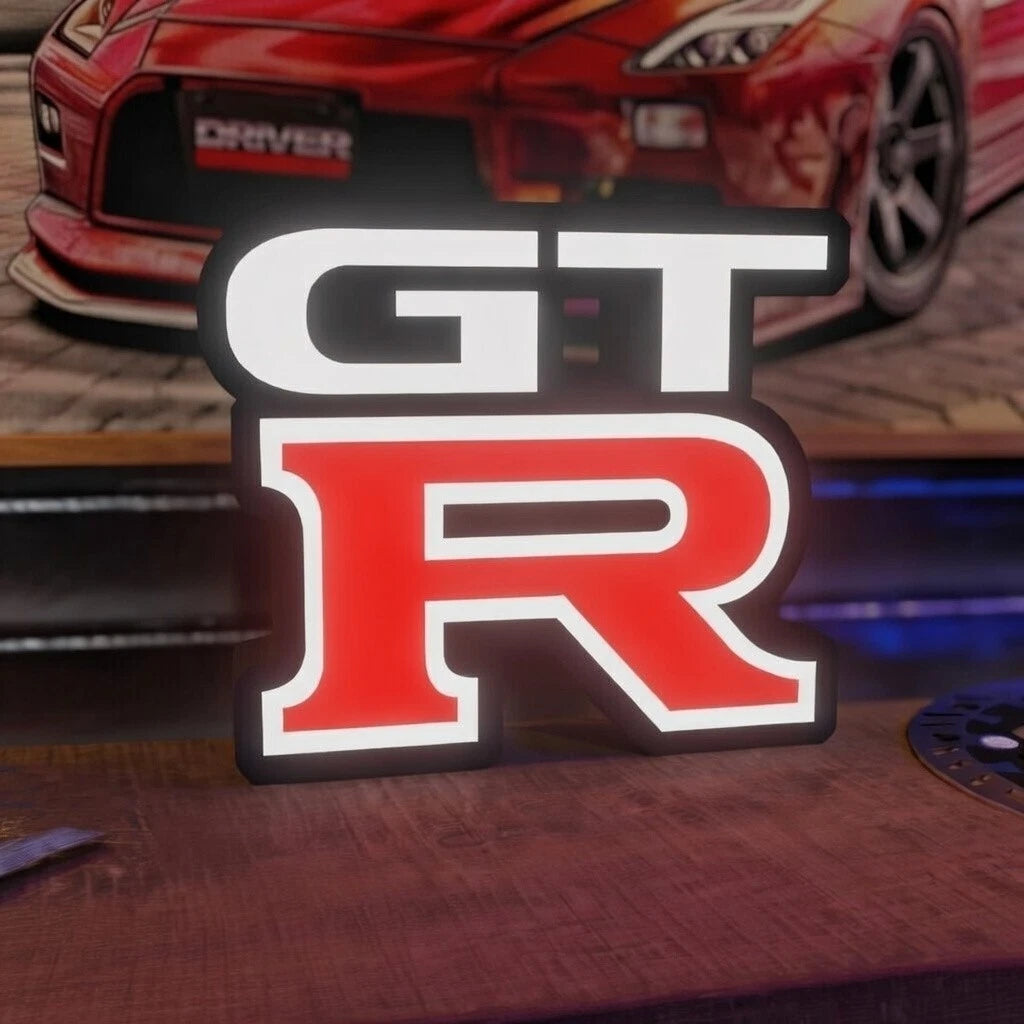 Nissan GTR LOGO LED Light Box Sign Lightbox Garage Tool Wall Decor USB POWERED