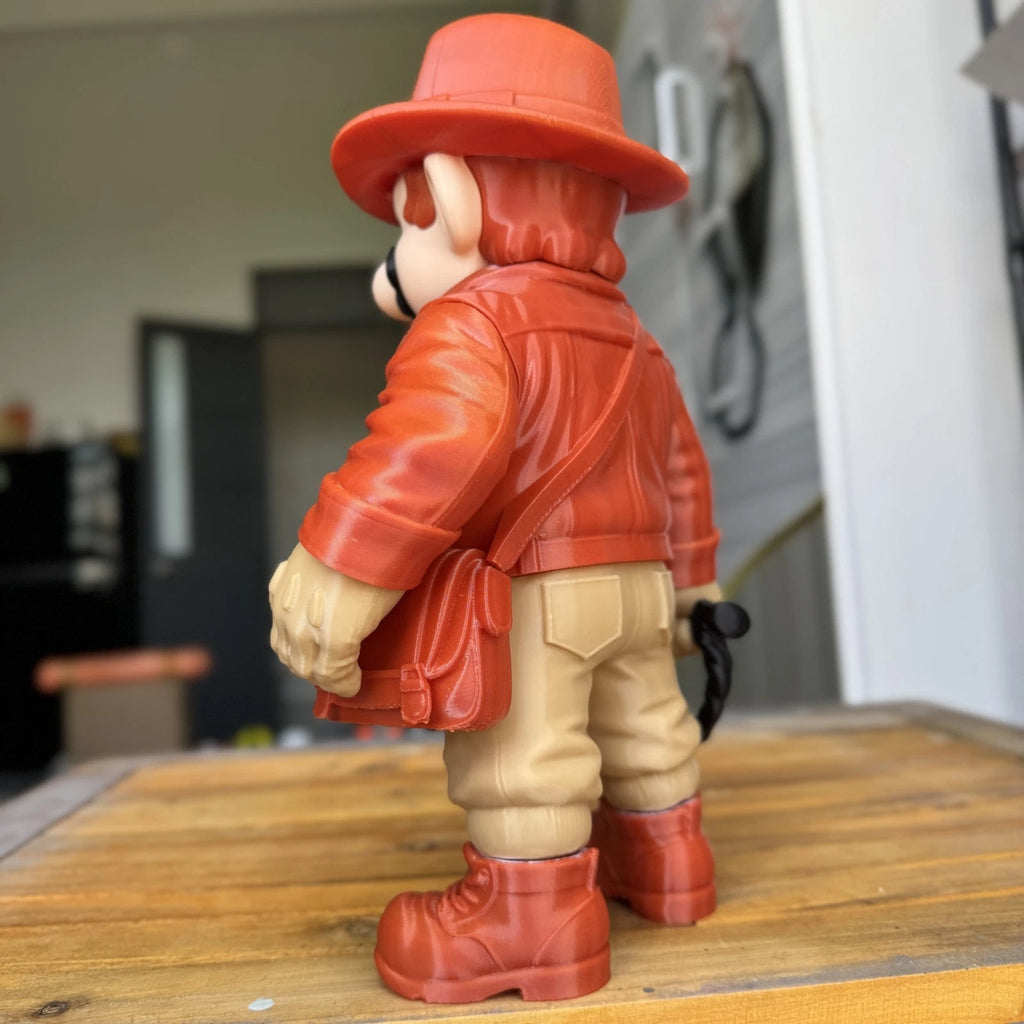 Indiana Jones Mario Mash Up Figure 3D Print 30cm Movie Fan Gift Office Display