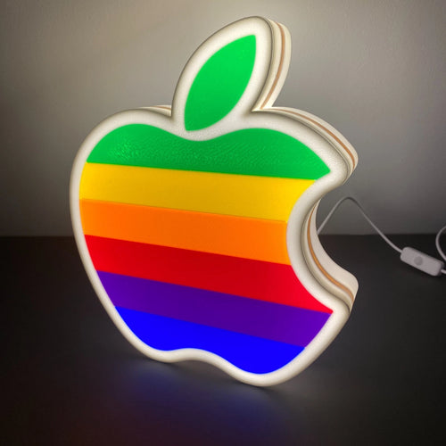 Apple Vintage Logo USB Powered LED Light Box Lamp Sign Games Room
