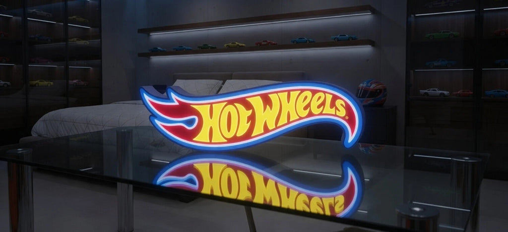 Hot Wheels LED Lightbox Style Sign Lamp USB Room Garage Wall Decor RLC Diecast