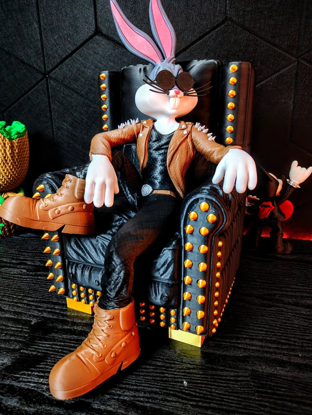 Bugs Bunny Rockstar Vibe Figures 3D Printed Display 40cm Toon Icon Gift