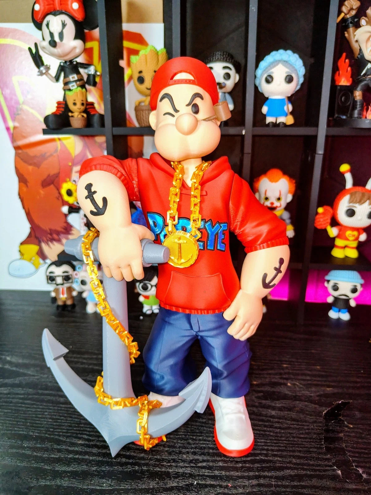 Popeye Urban Vibe Style Figure 3D Printed Display 35cm Cartoon Icon Fan Gift